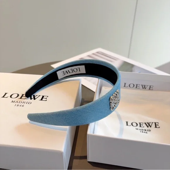 Loewe Denim Blue Headband and Hair Clip - Picture 4 of 7